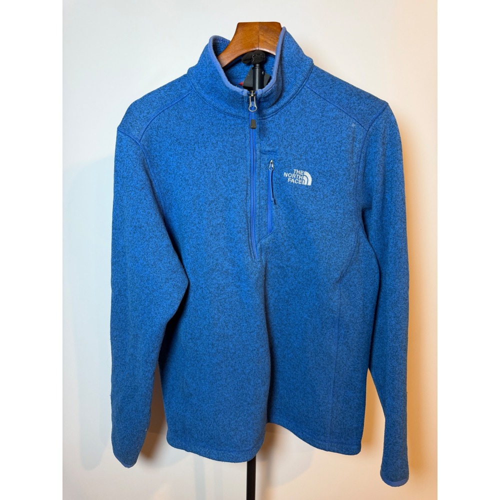 The North Face Gordon Lyons 1/4 Zip Fleece Pullover Blue Heather Mens Small